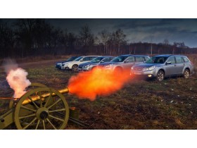 Обстреливаем обновлённые Subaru Legacy и Outback под Бородином